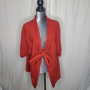 โกโก Duo Maternity Burnt Orange Tie Front Swing Cardigan Size 3X